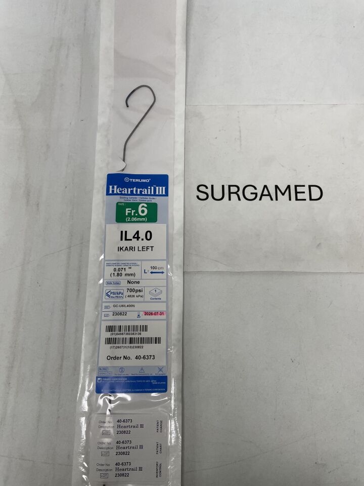 40-6373 - TERUMO - Heartrail III Guiding Catheter - IL4.0 - GC-U6IL400N - 6Fr x .071" x 100cm (L), (EA)