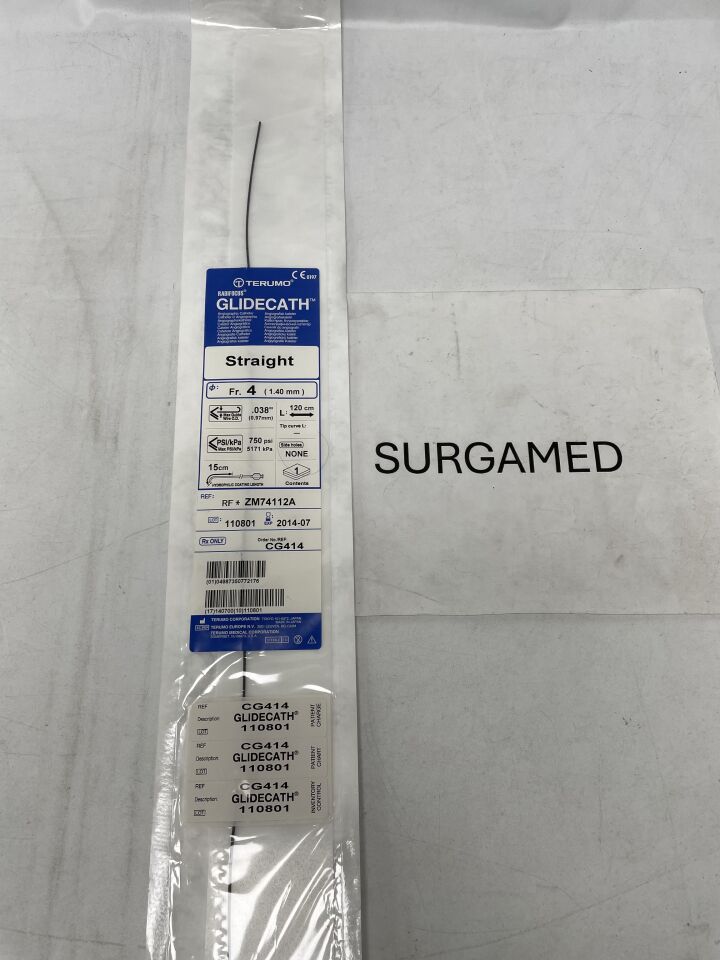 CG414 - TERUMO - Radifocus Glidecath Angiographic Catheter - Straight - 4Fr x .038" x 120cm (L), (EA)