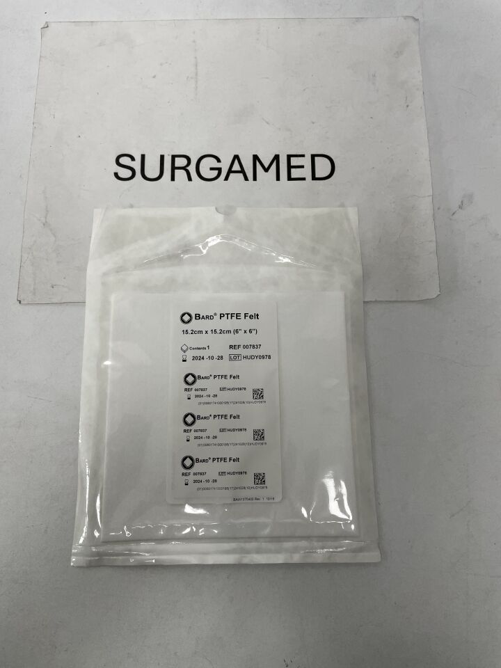 007837 - BARD - Peripheral Vascular PTFE Felt: 6" x 6", (EA)