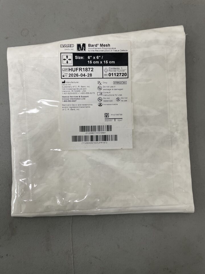 0112720 - BARD - Polypropylene Flat Sheet Mesh 6" x 6", (EA)