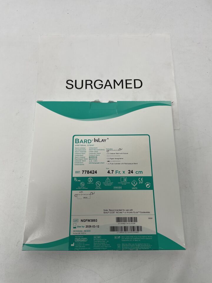778424 - BARD - Inlay Ureteral Stent 4.7Fr x 24cm, (BX/1)