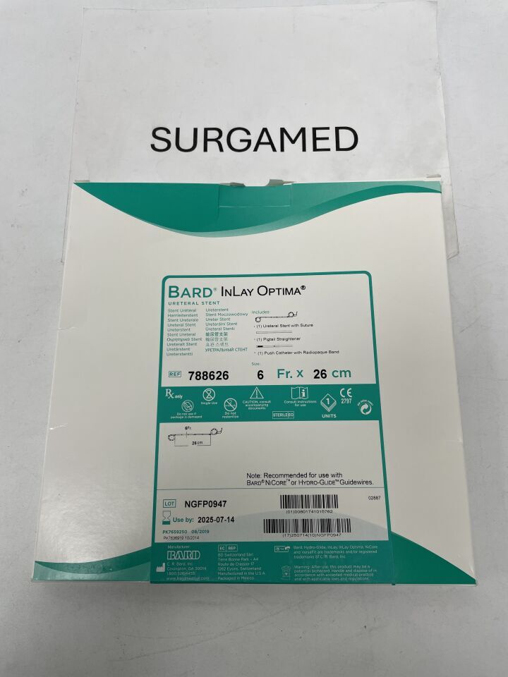 788626 - BARD - InLay Optima Ureteral Stent, 6F x 26cm, (BX/1)