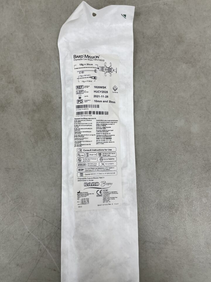 1820MSK - BARD - Mission Disposable Core Biopsy Kit 18G x 20cm, (EA)