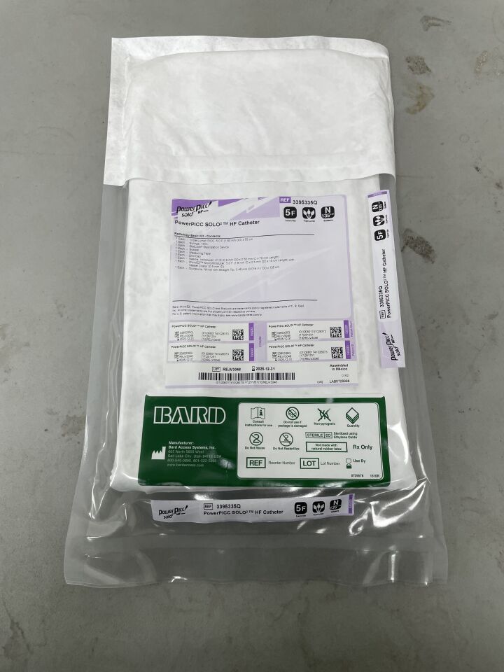 3395335Q - BARD - PowerPicc Solo 2 HF 5F Triple-Lumen Catheter Kit w/135cm Nitinol Guidewire, (EA)