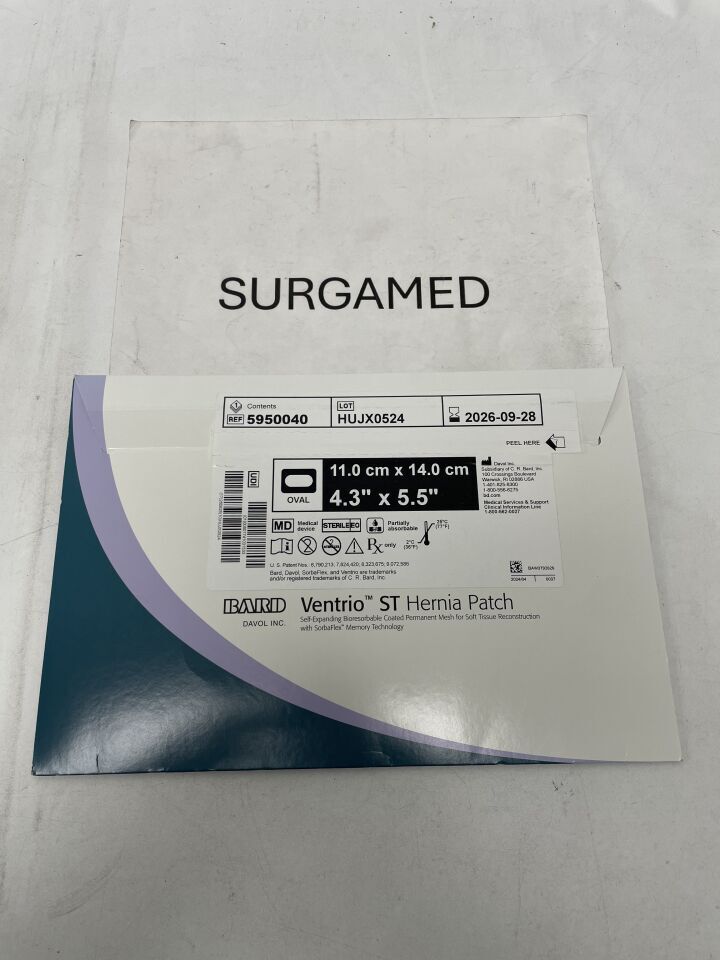 5950040 - BARD - Ventrio Self-Expanding ST Hernia Patch, Oval, Medium, 4.3"x5.5", (PK/1)