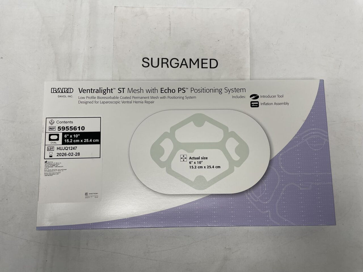 5955610 - BARD - Ventralight ST Low-Profile Polypropylene Mesh with Echo PS Positioning System, 6 x 10 in., (BX/1)
