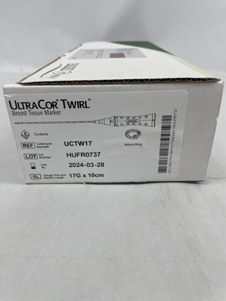UCTW17 - BARD - ultracor twirl breast tissue maker, 17g x 10cm box of 5, ()