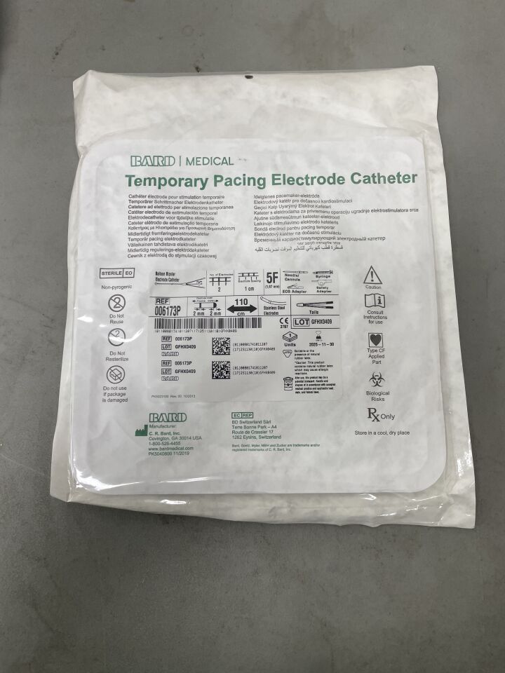 006173P - BARD - Temporary Pacing Electrode Catheter, Balloon Bipolar 5F x 110cm, (EA)