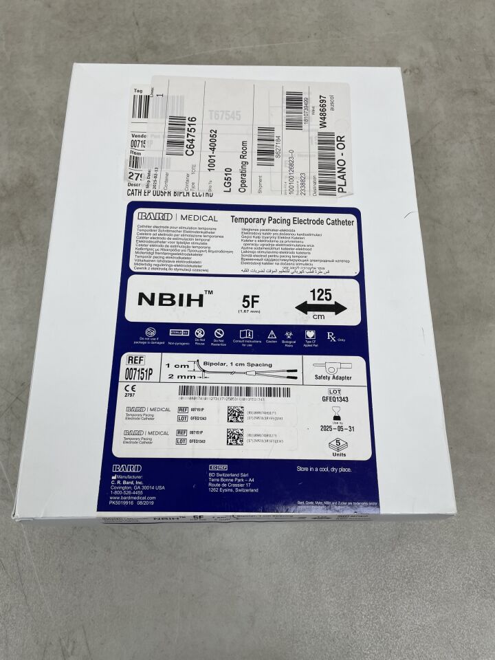 007151P - BARD - Temporary Pacing Electrode Catheter, NBIH 5F x 125cm, (BX/5)