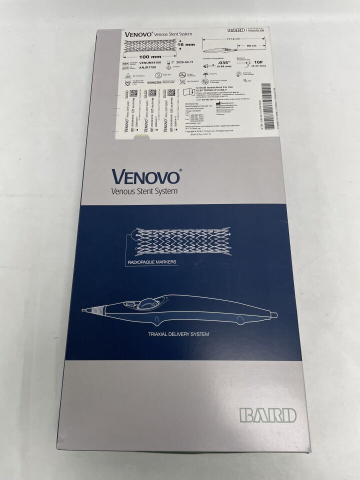 VENUM16100 - BARD - VENOVO Venous Stent System - 16mm x 100mm x 80cm, (BX/1)