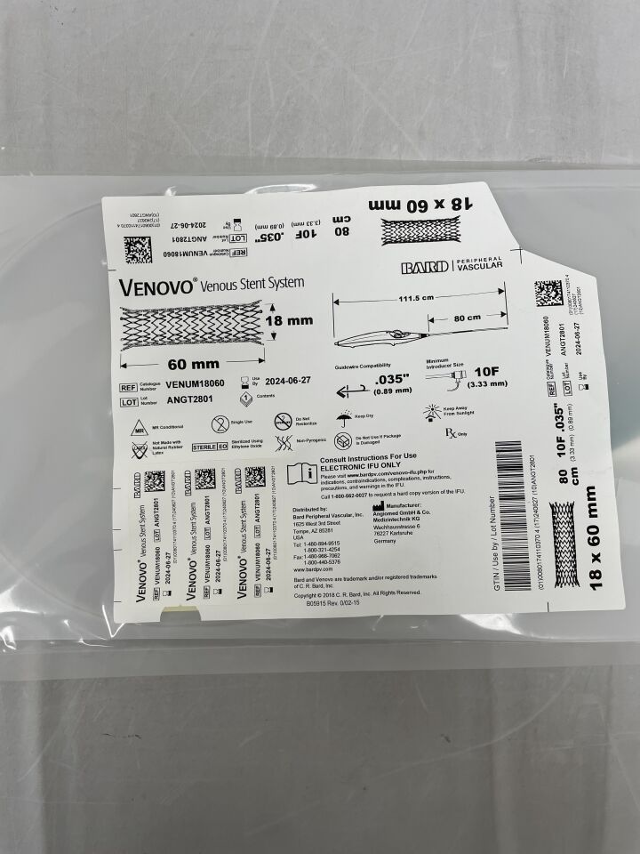 VENUM18060 - BARD - Venovo Venous Stent System 18mm x 60mm, 80cm, (EA)