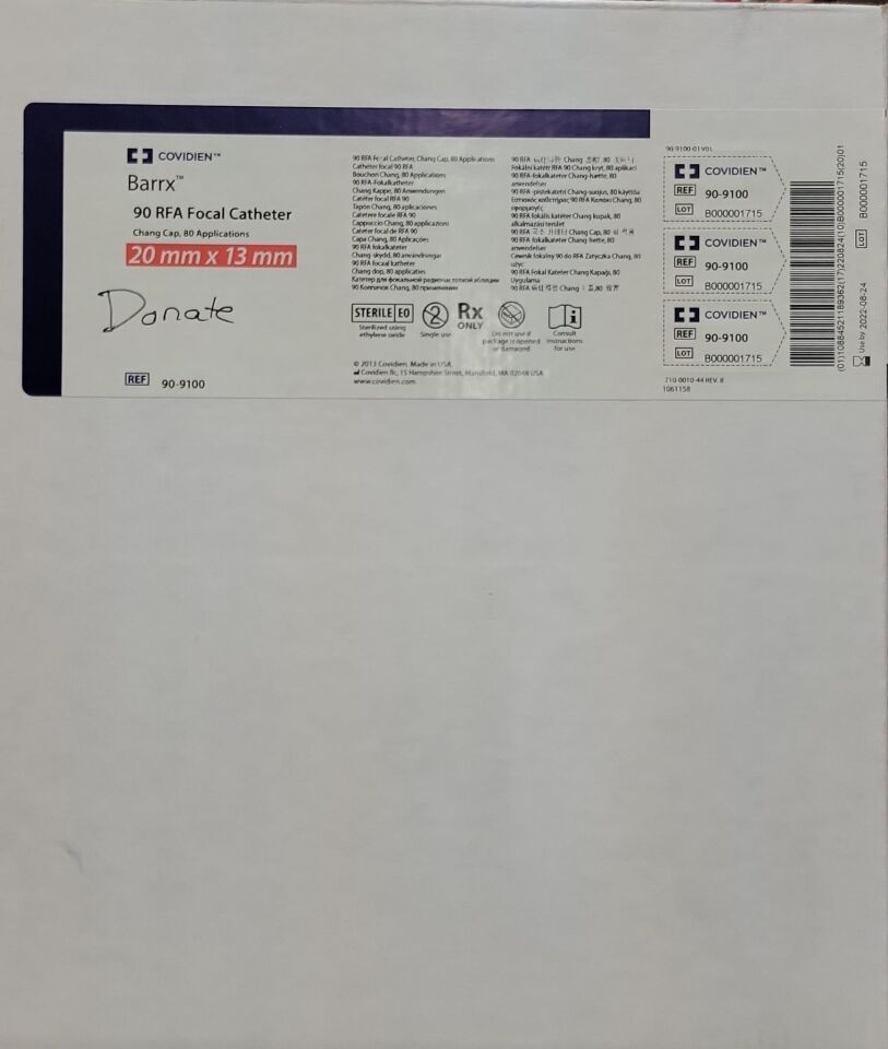 90-9100 - COVIDIEN - Covidien Barrx 90 RFA Focal Catheter, Chang Cap, 20mm x 13mm, 80 Applications, (BX/1)