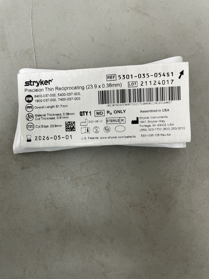 5301-035-054S1 - STRYKER - Tapered Micro Reciprocating Blade 23.9mm x 61.7mm x 0.38mm, (EA)