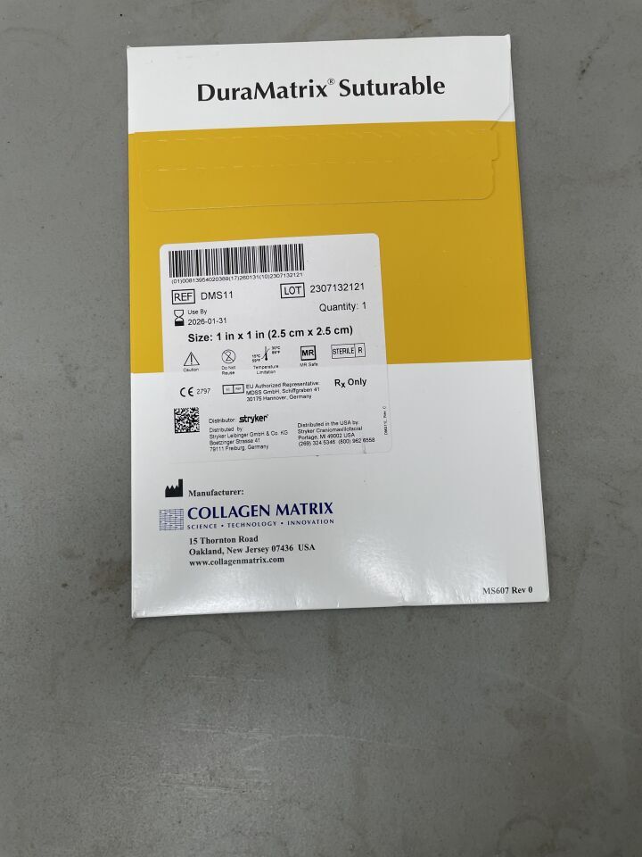 DMS11 - STRYKER - DuraMatrix Suturable Collagen Membrane 2.5cm x 2.5cm, (BX/1)