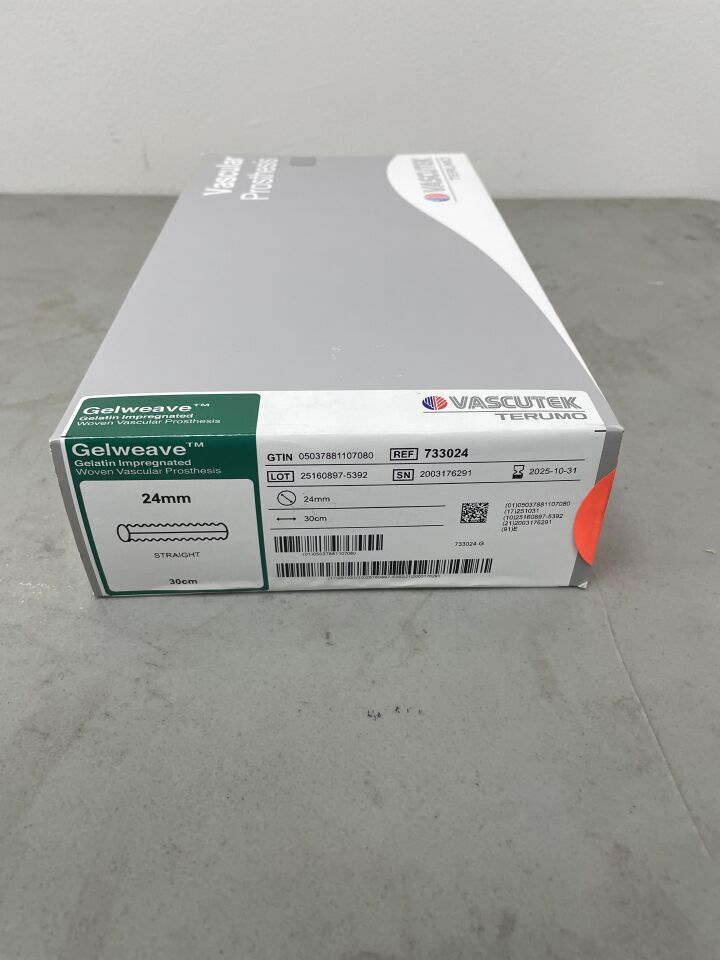 733024 - TERUMO - Vascutek Gelweave Vascular Graft, Straight, 24mm x 30cm, (BX/1)