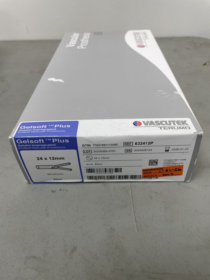 632412P - TERUMO - Vascutek Gelsoft Plus Vascular Graft, Bifurcated 24mm x 12mm, 45cm, (BX/1)