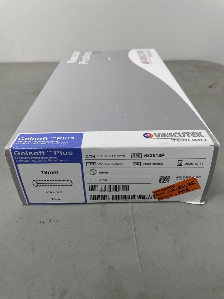 632518P - TERUMO - Vascutek Gelsoft Plus Vascular Graft, Straight 18mm x 25cm, (EA)