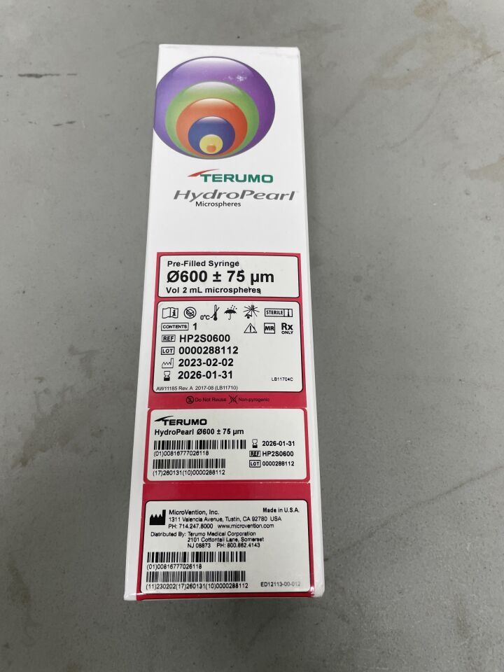 HP2S0600 - TERUMO - HydroPearl Microspheres 2ml, 600�m Red, (BX/1)