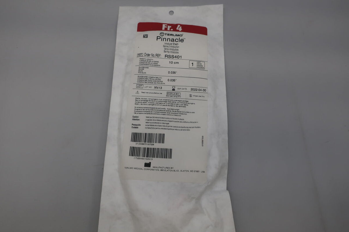 RSS401 - TERUMO - Pinnacle Destination Renal Guiding Sheath - 6Fr x 45cm x .038", (EA)