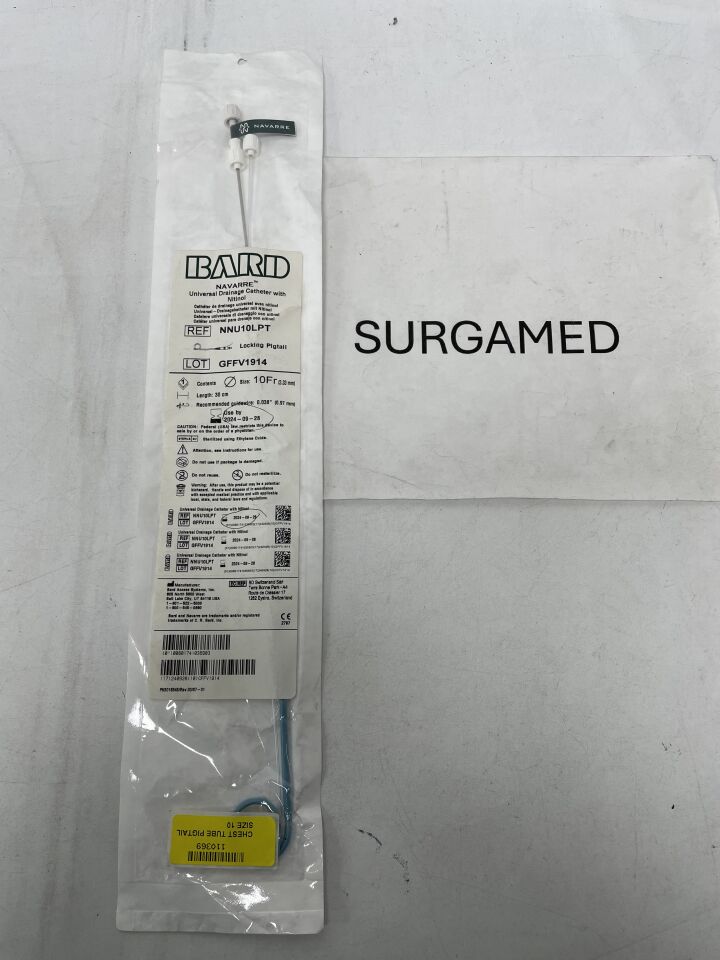 NNU10LPT - BARD - Navarre Universal Drainage Catheter with Nitinol, Locking Pigtail - 10F x 30cm, (EA)
