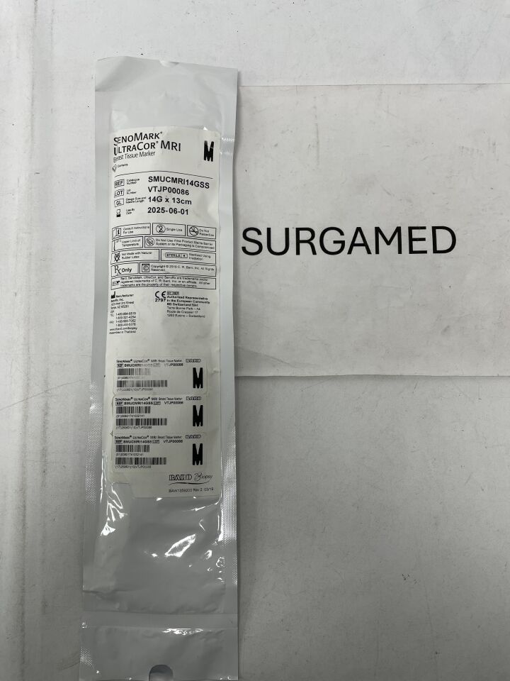 SMUCMRI14GSS - BARD - SenoMark UltraCor MRI Breast Tissue Marker, SS, M - 14G x 13cm, (EA)