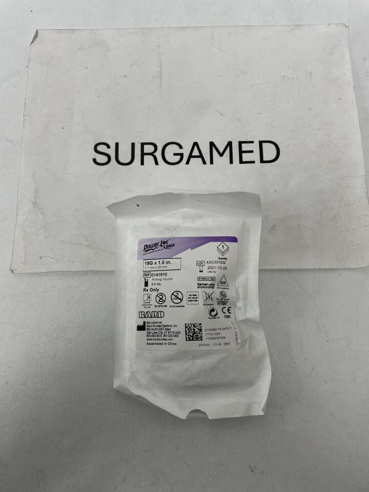 0141910 - BARD - PowerLoc Max Power Injectable Safety Infusion Set - 19G x 1", (EA)