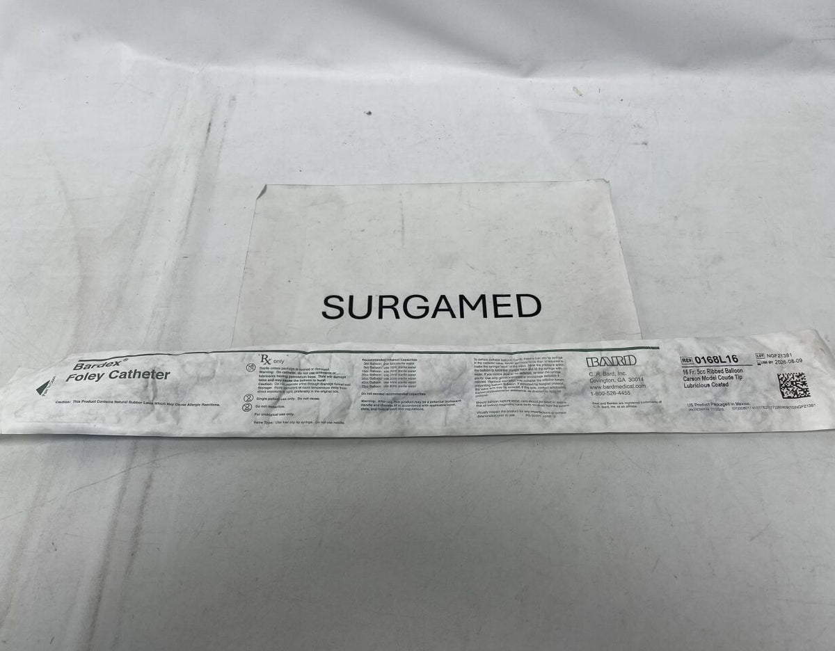 0168L16 - BARD - Lubricath Foley Catheter 2-Way, Specialty, Carson, Medium Olive Coude Tip, Single Drainage Eye, 5cc/16F, (EA)