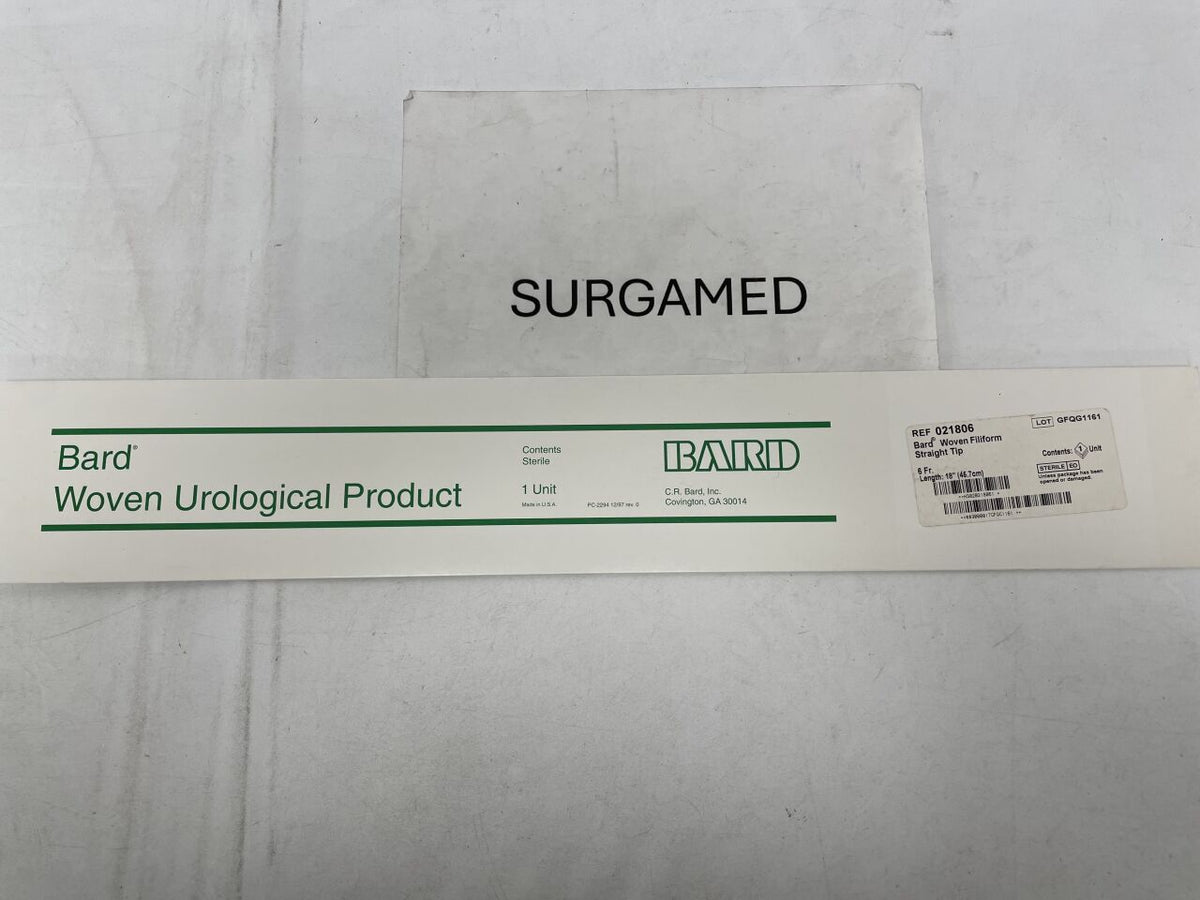 021806 - BARD - Woven Filiform Straight Tip - 6Fr x 18", (BX/1)