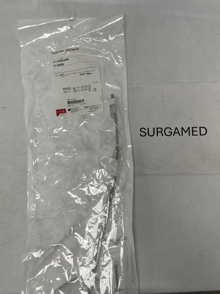 G36224 - COOK - Double Lumen Chest Tube Set - 24F x 40cm (L), (EA)