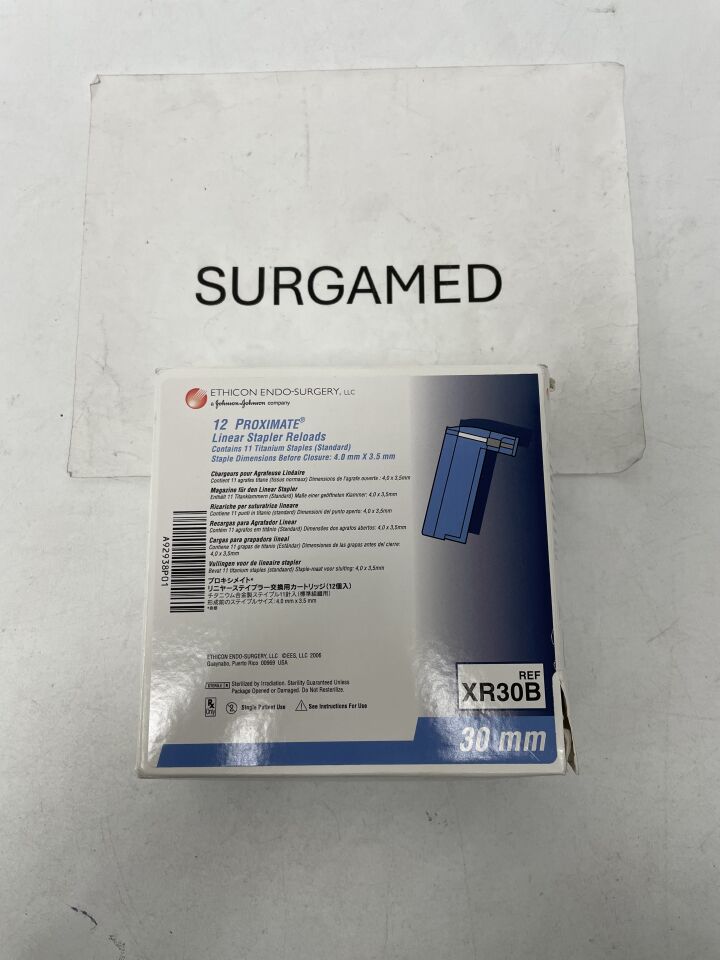 XR30B - ETHICON - Proximate Reloadable Staplers Cartridge, Blue, For TX30 30 mm Linear Stapler, (BX/12)