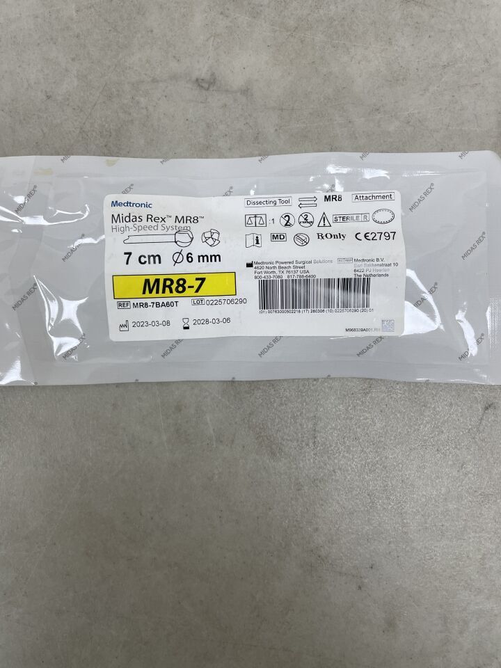 MR8-7BA60T - MEDTRONIC - Midas Rex Mr8 High-Speed Surgical Tool, Ball Fluted Symmetri 7Cm X 6Mm, (EA)