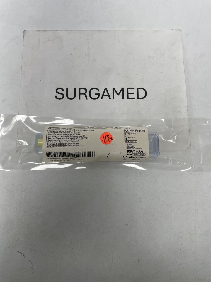C6383 - CONMED - Disposable Suture Hook - 60 Degree Left (Yellow), (EA)