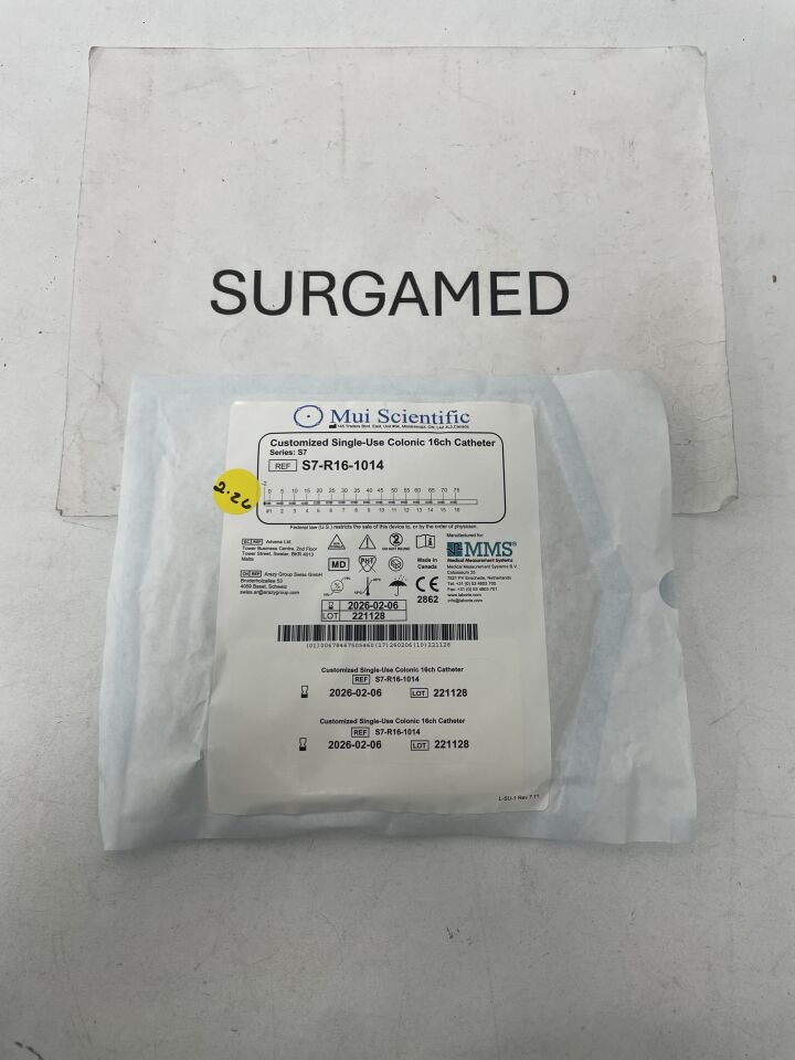 S7-R16-1014 - MMS - Mui Scientific Customized Colonic Catheter - 16-Channel, (EA)