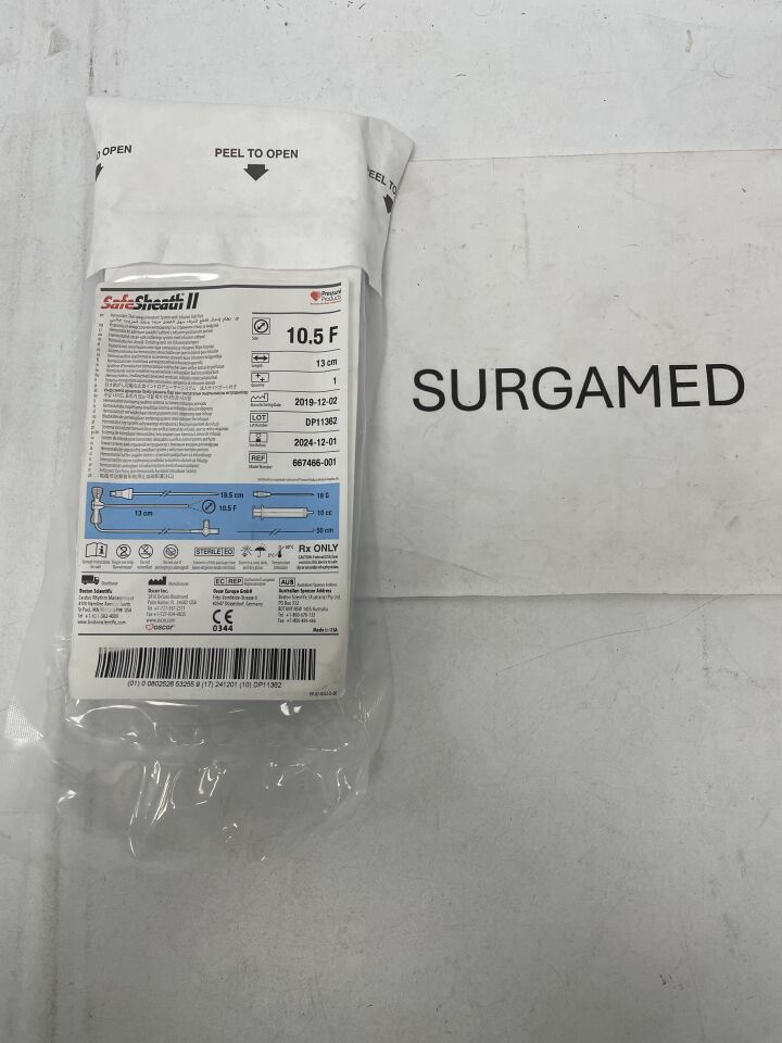 667466-300 - OSCOR - SafeSheath II Hemostatic Tear-away Introducer System with Infusion Side Port - 10.5F, (EA)