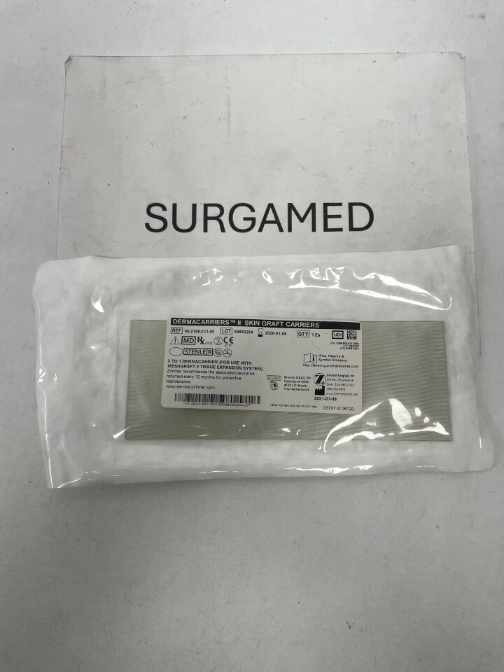 00-2195-013-00 - ZIMMER - Dermacarriers II Skin Graft Carrier: 3 to 1, (EA)