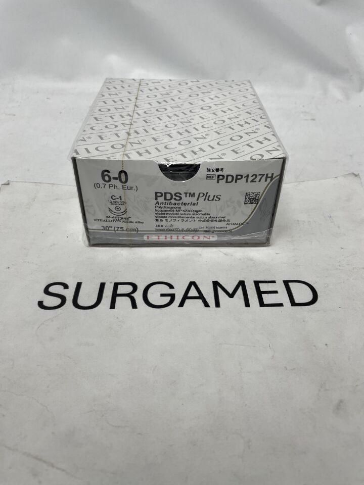 PDP127H - ETHICON - PDS Plus Absorbable Monofilament Suture, Size 6-0, 30 in. Length, C-1 Needle, (BX/36)