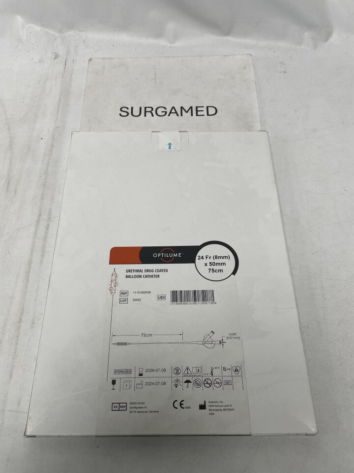 1110-08050B - UROTRONIC - Optilume Urethral Drug Coated Balloon (DCB) Catheter, 24F x 50mm x 75cm, (BX/1)