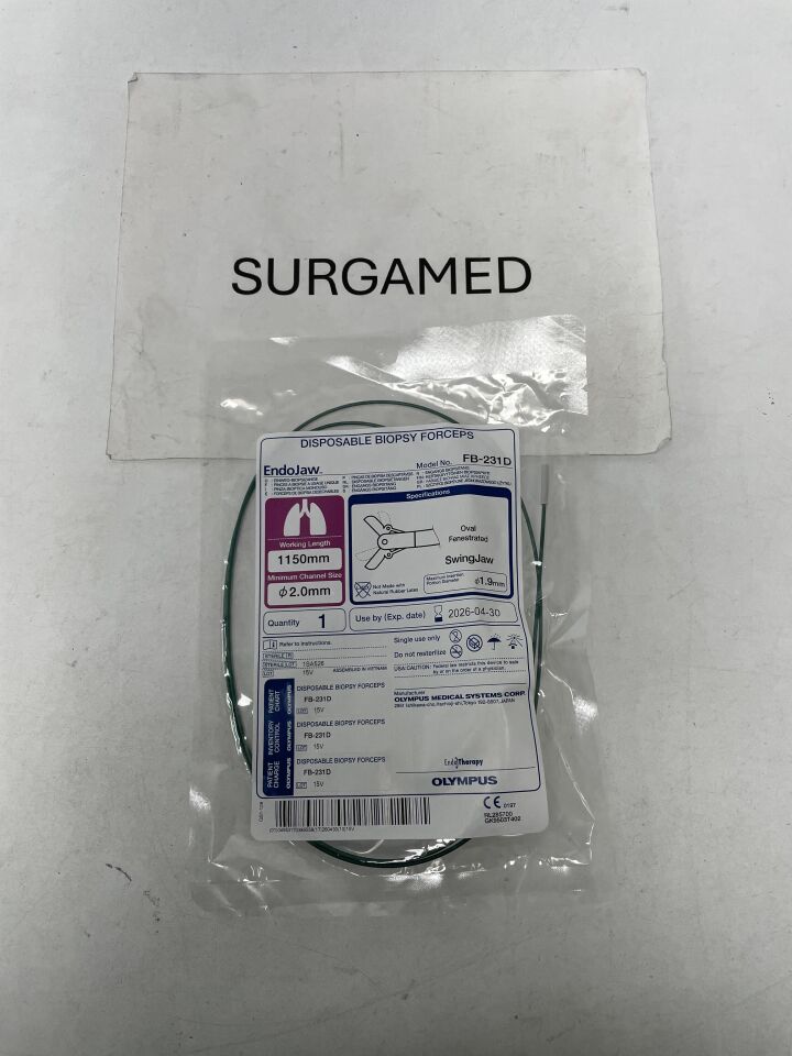FB-231D - OLYMPUS - EndoJaw - DISPOSABLE BIOPSY FORCEPS - Oval Fenestrated, SwingJaw - 2.0mm x 1150mm, (EA)