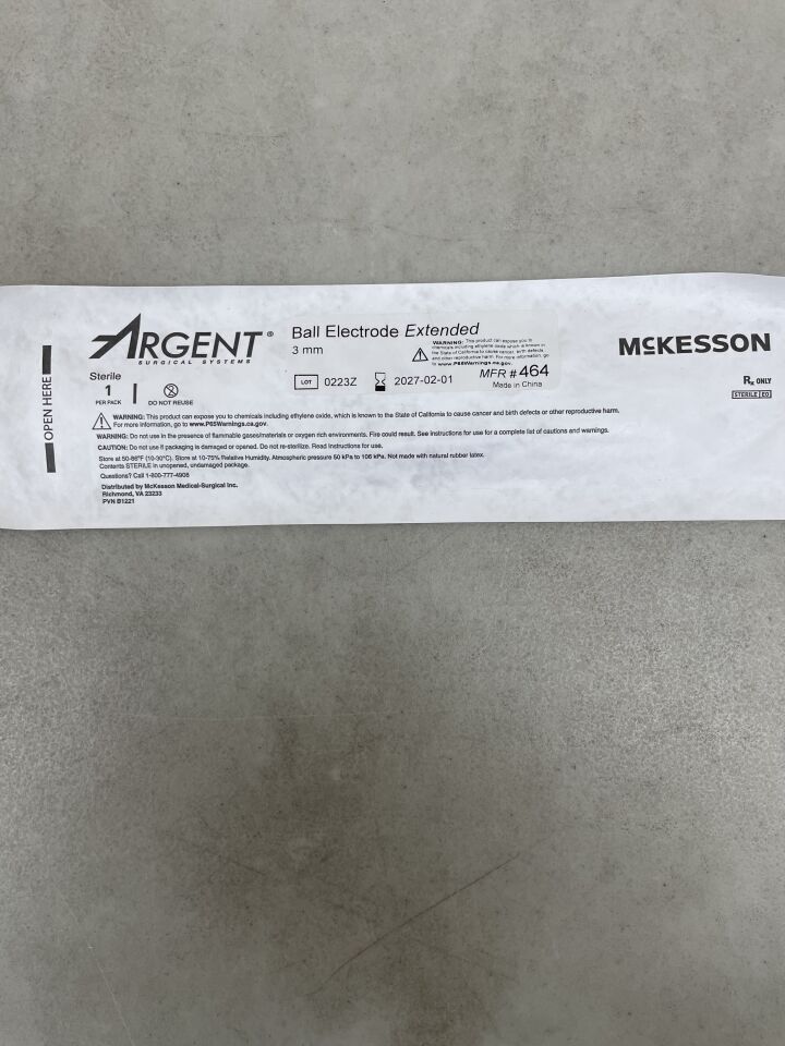 464 - MCKESSON MEDICAL - Argent Surgical LEEP/LLETZ Electrode Ball Tip, 3mm, (EA)