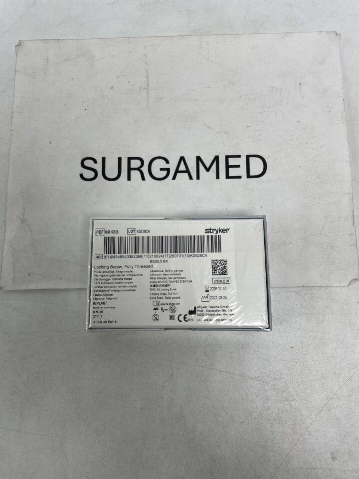 1896-5052S - STRYKER - 5mm Locking Screw - Fully Threaded / 52mm, (BX/1)