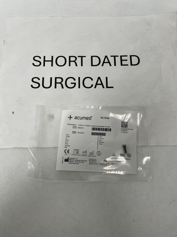 30-0233 - ACUMED - Locking Hexalobe Screw - 3.5 x 10mm, (EA)