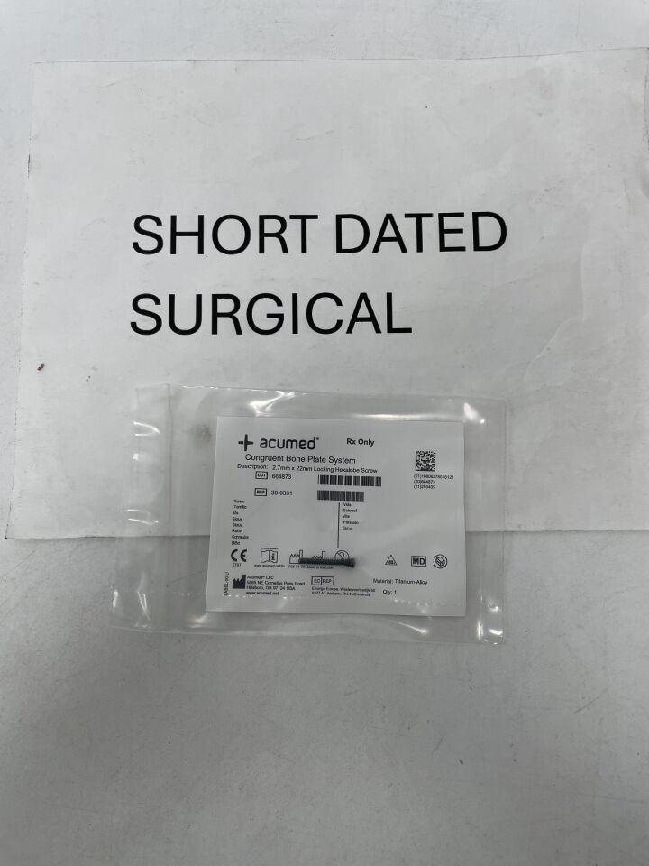 30-0331 - ACUMED - Locking Hexalobe Screw - 2.7 x 22mm, (EA)