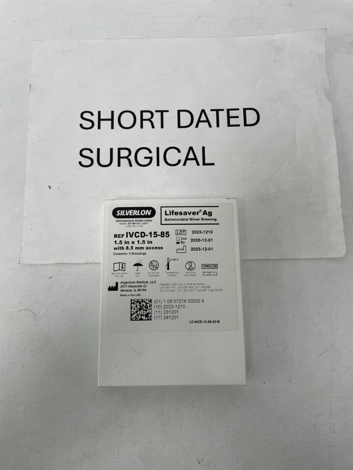 IVCD-15-85 - ARGENTUM MEDICAL - Silverlon Lifesaver AG Antimicrobial Dressing - 1.5" x 1.5", (BX/5)