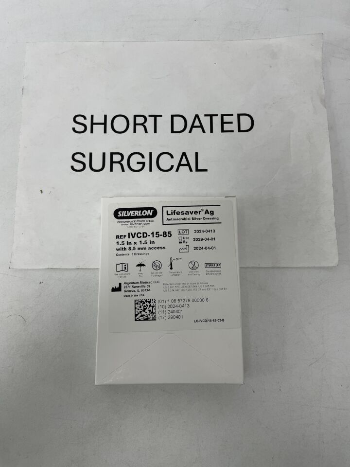 IVCD-15-85 - ARGENTUM MEDICAL - Silverlon Lifesaver AG Antimicrobial Dressing - 1.5" x 1.5", (BX/5)