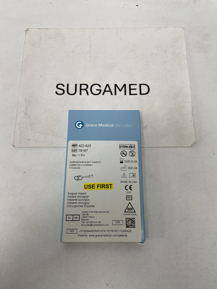 422-425 - GRACE MEDICAL - Robinson Bucket Handle - 0.6 x 4mm, (BX/1)