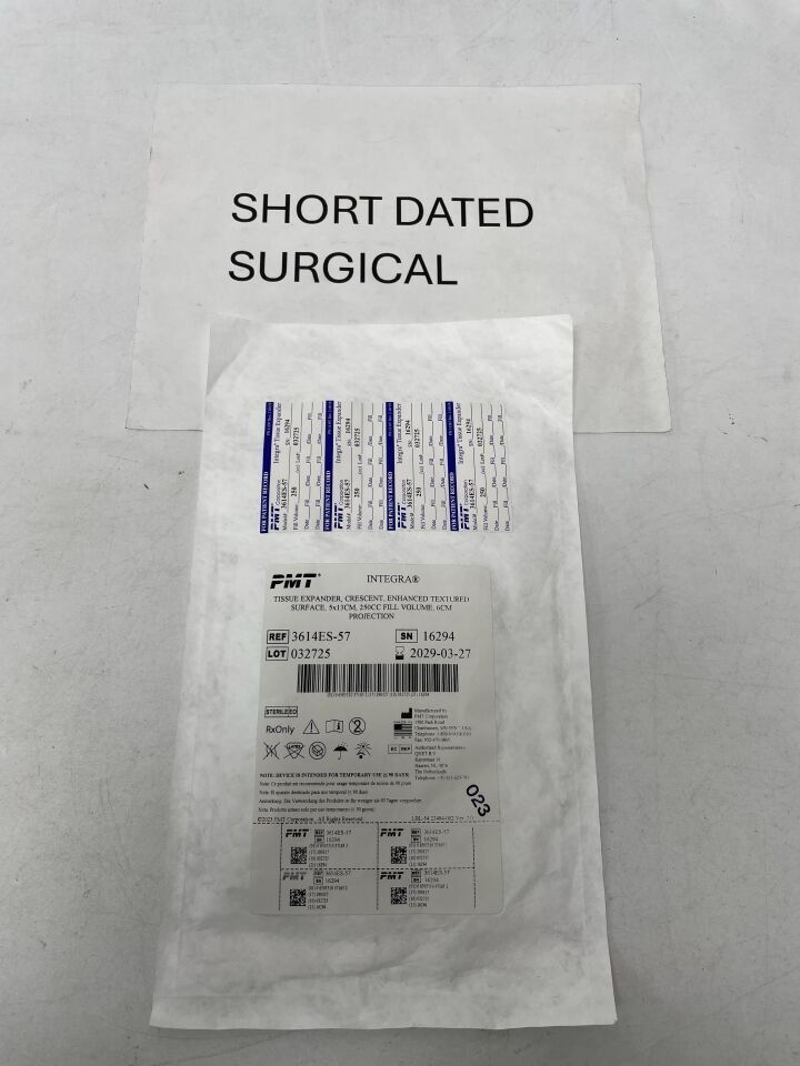3614ES-57 - PMT - Integra Tissue Expander Crescent, Enhanced Textured Surface - 5 x 13cm, 250cc, (EA)