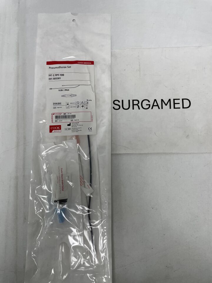 G03301 - COOK - Standard Pneumothorax Set, 19 cm Catheter Length, (EA)
