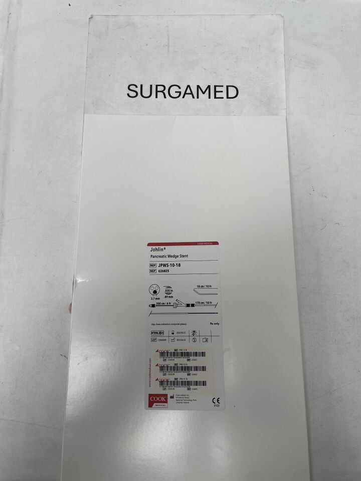G26825 - COOK - Johlin Pancreatic Wedge Stent - 10F x 18cm, (BX/1)
