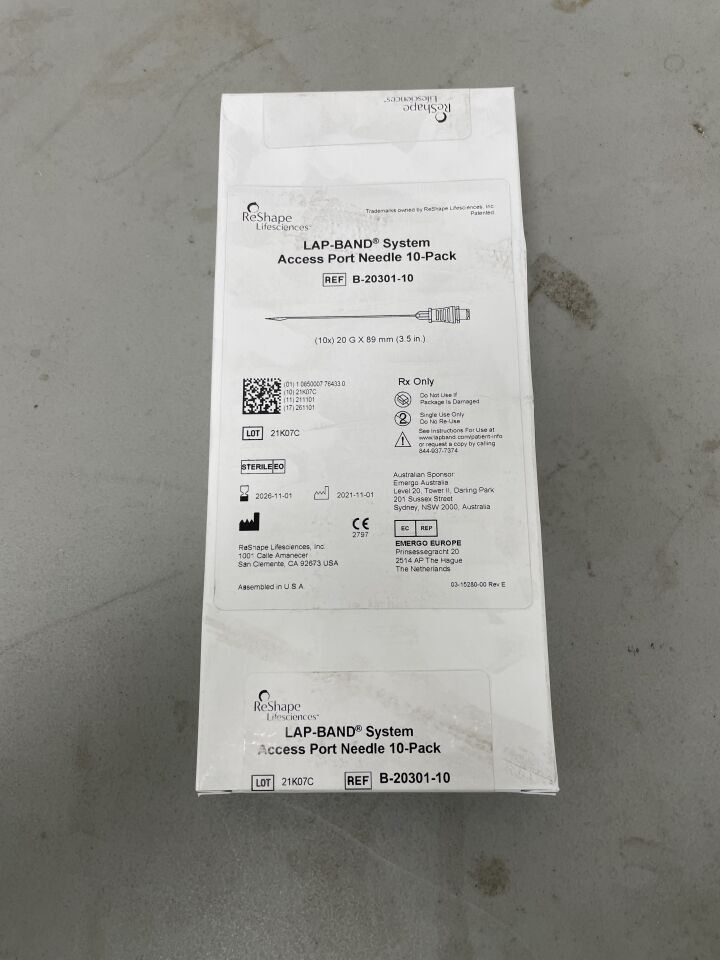 B-20301-10 - RESHAPE LIFESCIENCES - LAP-BAND System Access Port Needle, 20G x 89mm, (BX/10)