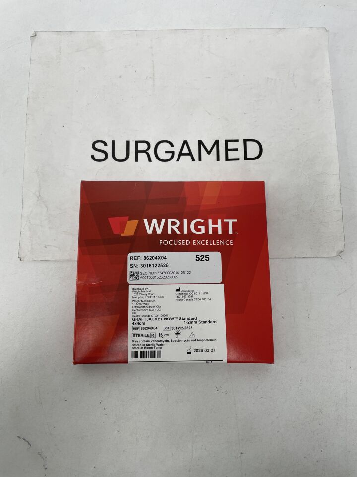 86204X04 - WRIGHT MEDICAL - Graft Jacket Now Regenerative Tissue Matrix 0.4-1mm, (BX/1)